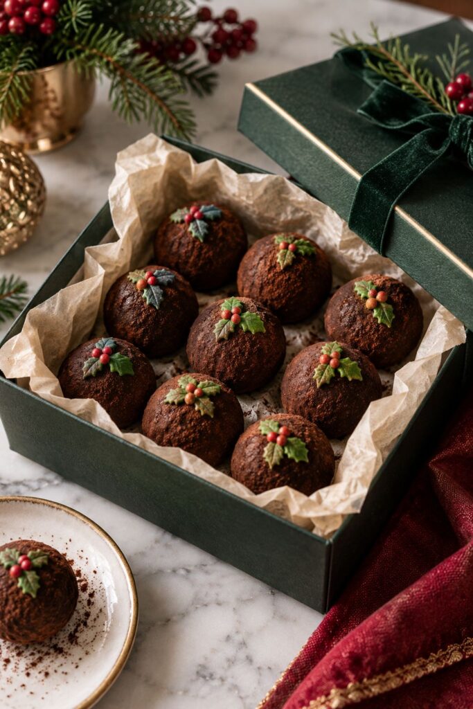 Holly berry chocolate truffle gift box