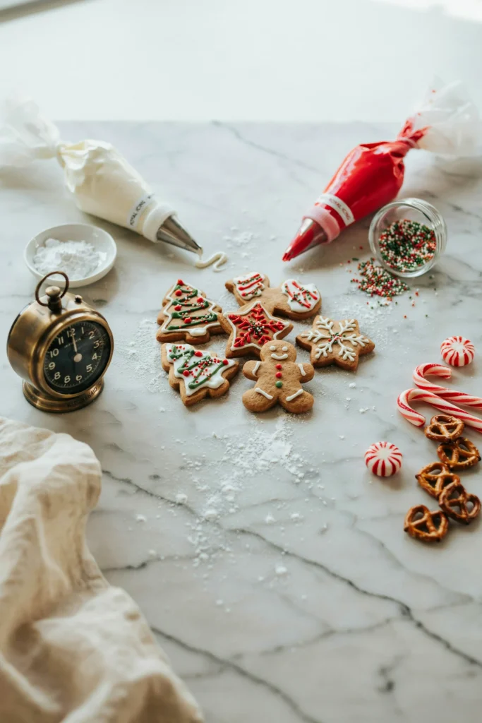 Kids racing to pipe icing lines on gingerbread cookies