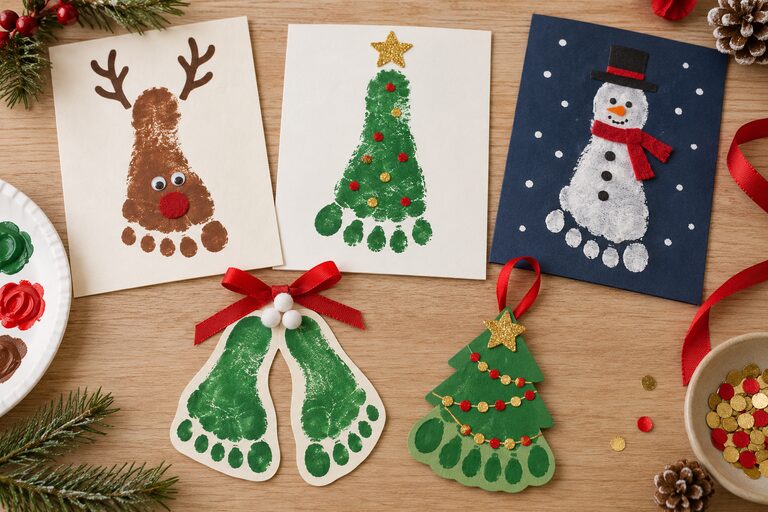 17 Cute Footprint Christmas Crafts