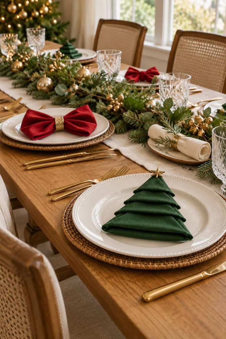 28 Christmas Napkin Folding Ideas