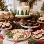 Elegant Christmas dessert table spread-26