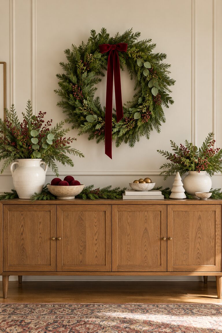 19 Christmas Sideboard Decor Ideas