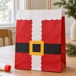 22 Christmas Paper Bag Craft Ideas for Easy Holiday Fun Santa Suit Gift Bag Craft-15