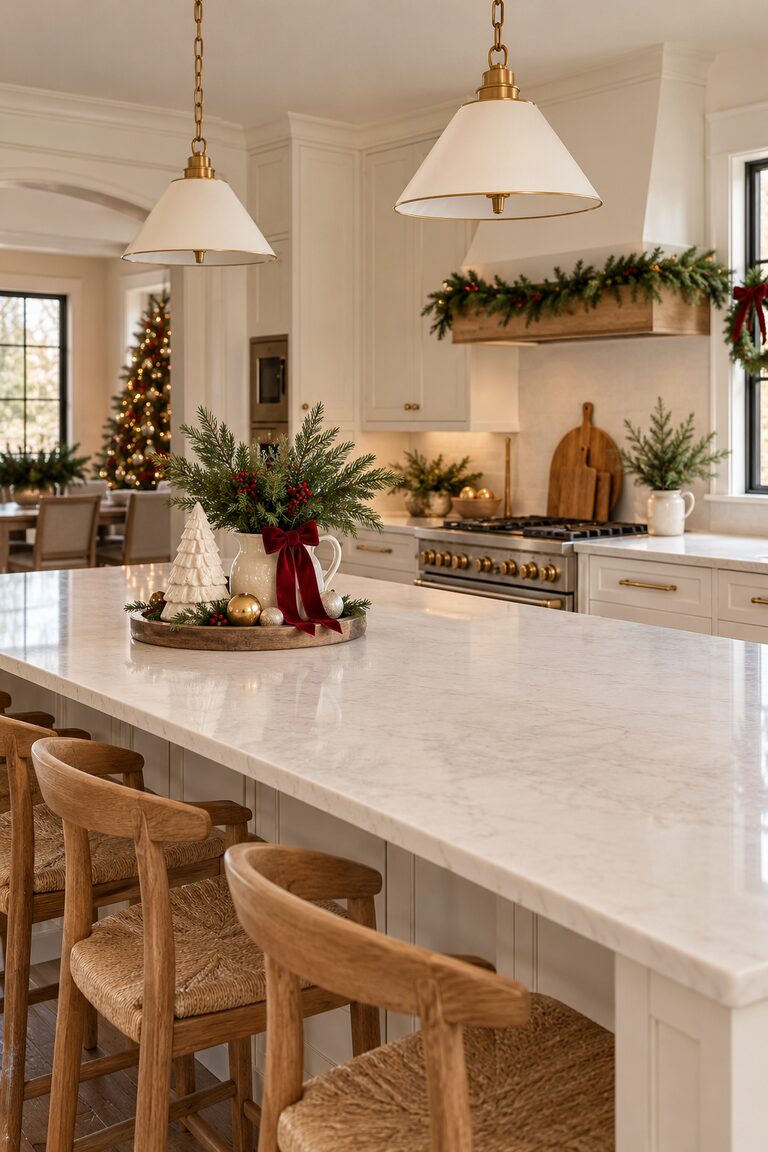 26 Christmas Decoration Ideas for Kitchen Islands That Feel Festive and Cozy