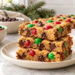 Christmas M&M Cookie Bars featured